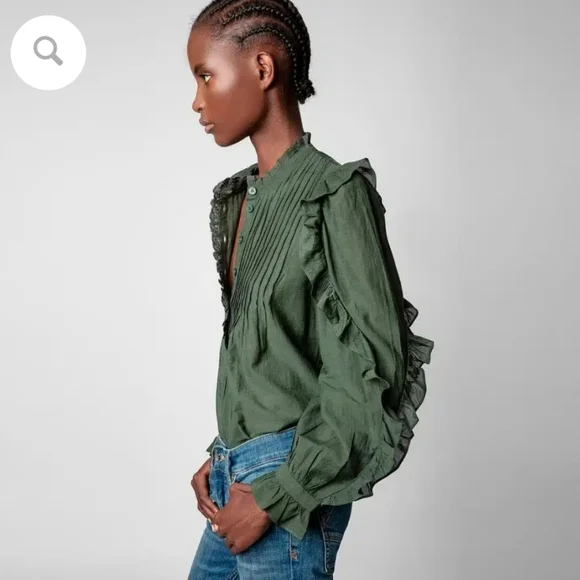 Zadig And Voltaire Timmy Tomboy Shirt In Lilac Size Small - Picture 8 of 16